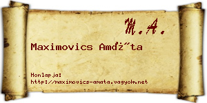 Maximovics Amáta névjegykártya
